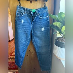 United Colors Of Benetton Blue Cropped Jeans